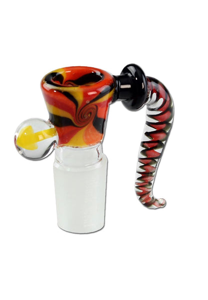 Black Leaf Swirl Art Bowl | SG19 Black/Orage