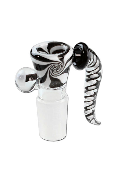 Black Leaf Swirl Art Bowl | SG19 Black/White