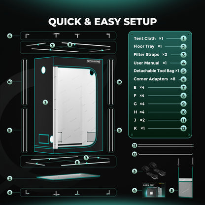 Mars Hydro TSL2000 Complete Grow Tent Kit With Speed Controller