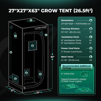 Mars Hydro 70x70x160cm Indoor Grow Tent