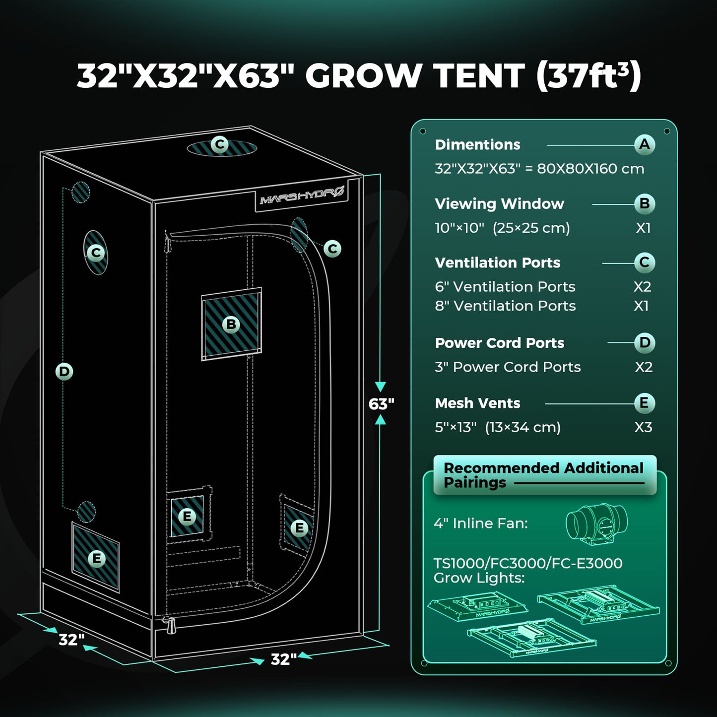 Mars Hydro TS 1000 Complete Grow Tent Kit With Speed Controller