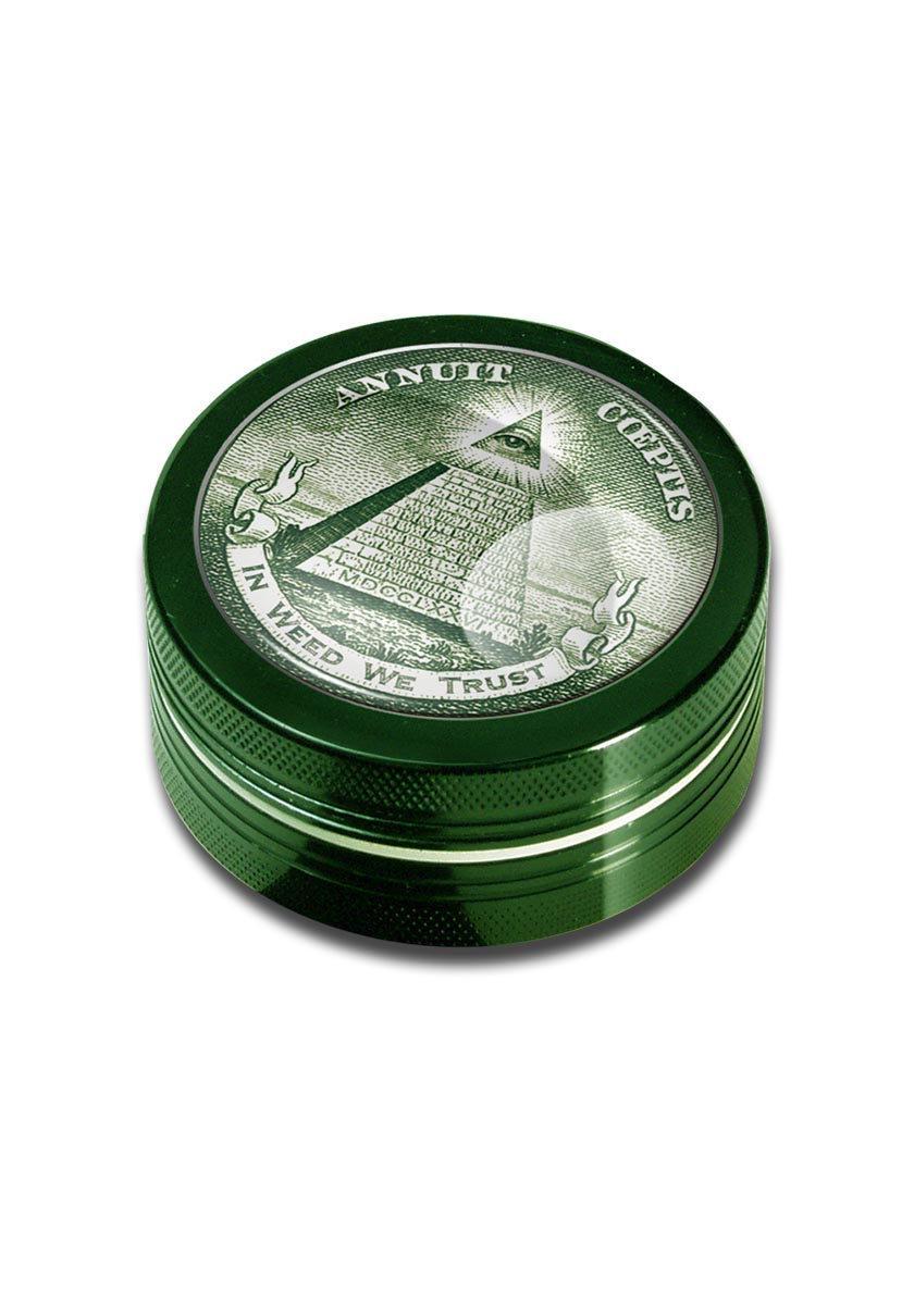 Black Leaf Grinder 2-part In Weed We Trust