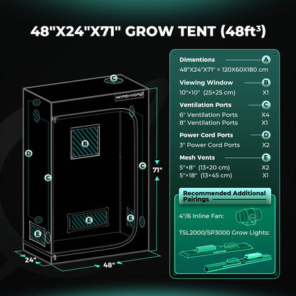 Mars Hydro 120x60x180cm Indoor Grow Tent