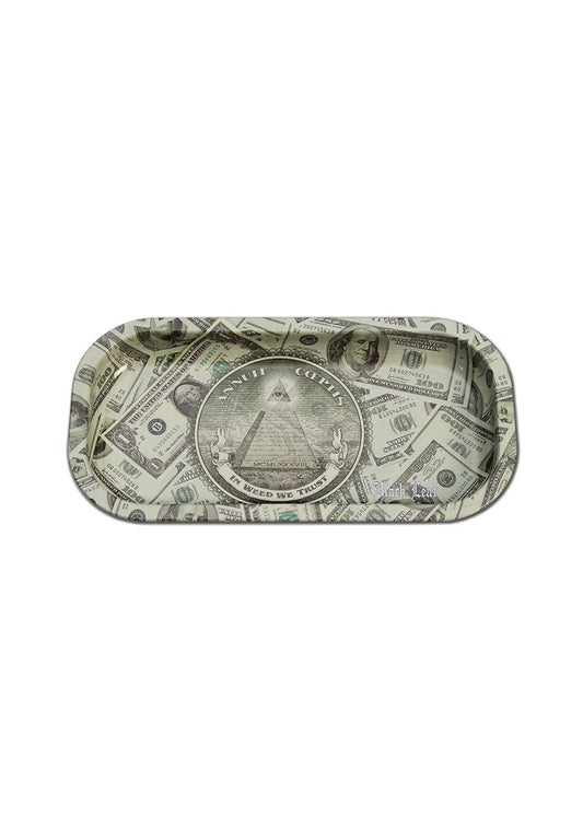 Black Leaf In Weed We Trust Dollar Rolling Tray