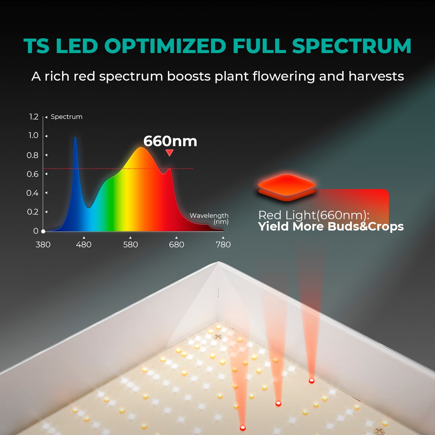 2024 Mars Hydro TSL 2000 300W Full Spectrum Dimmable LED Grow Light For Veg Bloom