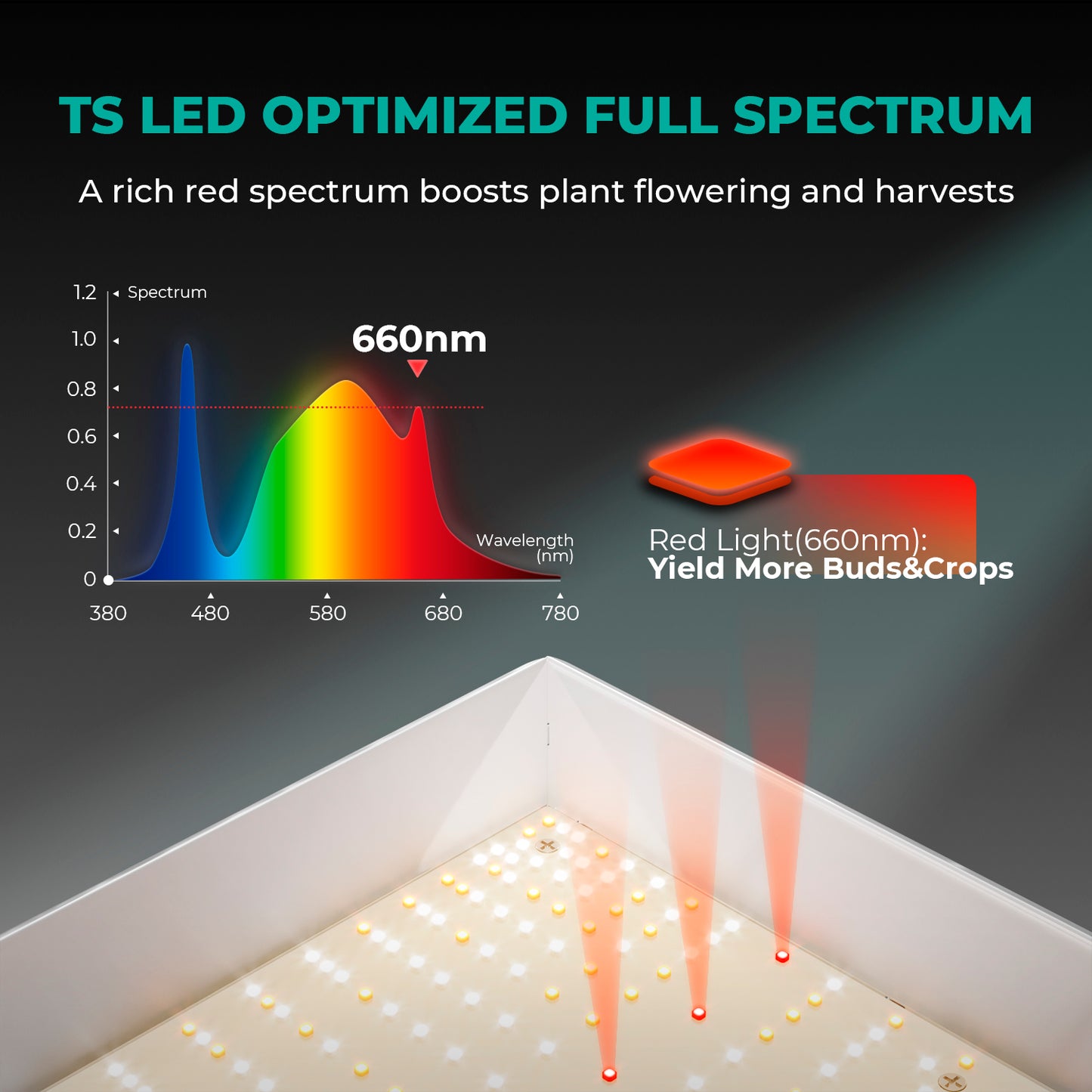 2024 Mars Hydro TS 1000 150W Full Spectrum Dimmable LED Grow Light