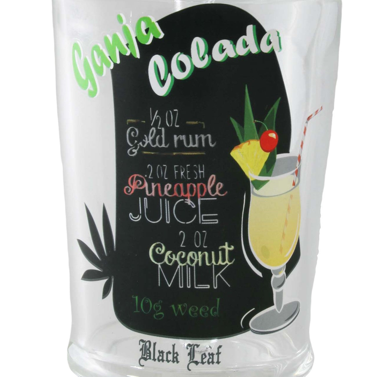 Black Leaf Cup Glass Bong GANJA COLADA