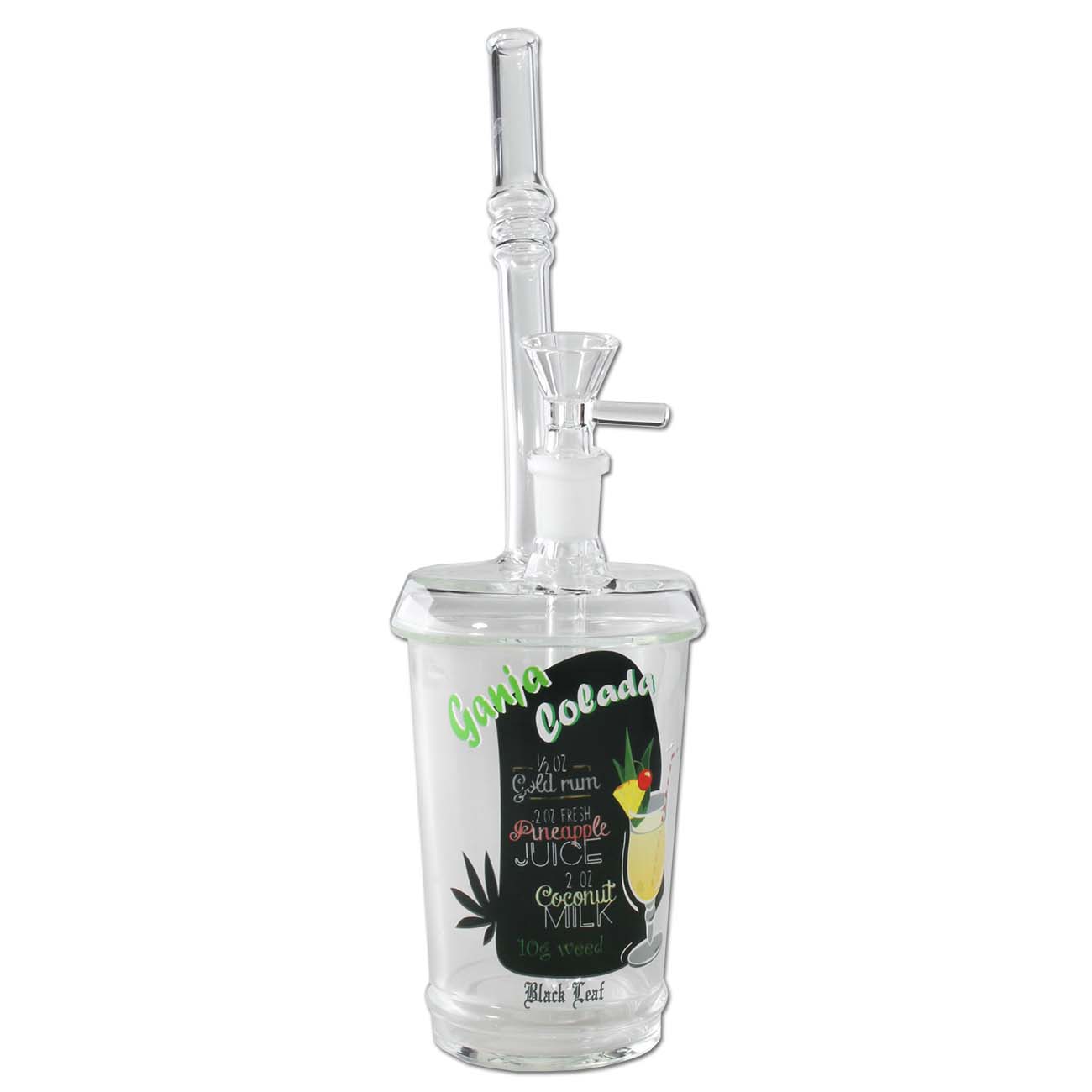 Black Leaf Cup Glass Bong GANJA COLADA