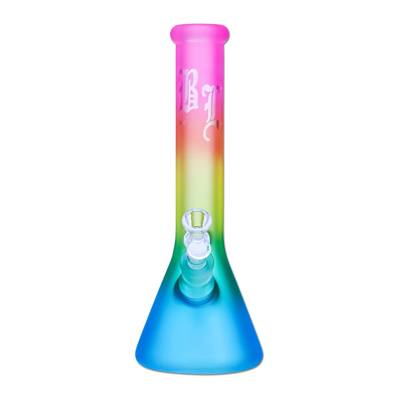 Black Leaf Rainbow Beaker Bong