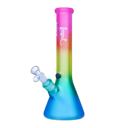 Black Leaf Rainbow Beaker Bong