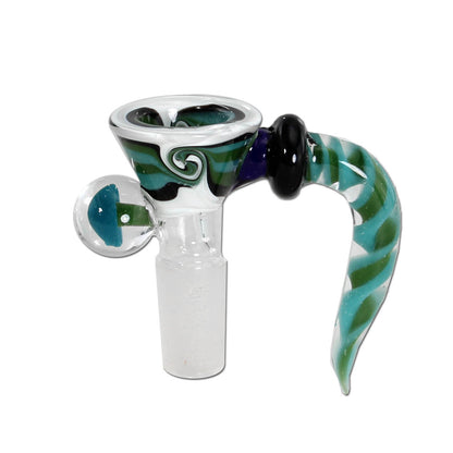 Black Leaf Swirl Art Bowl | SG14 Blue