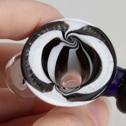 Black Leaf Swirl Art Bowl | SG14 Black/White