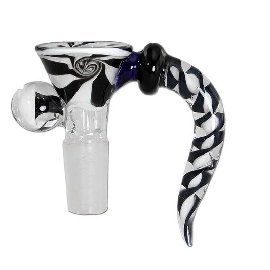 Black Leaf Swirl Art Bowl | SG14 Black/White