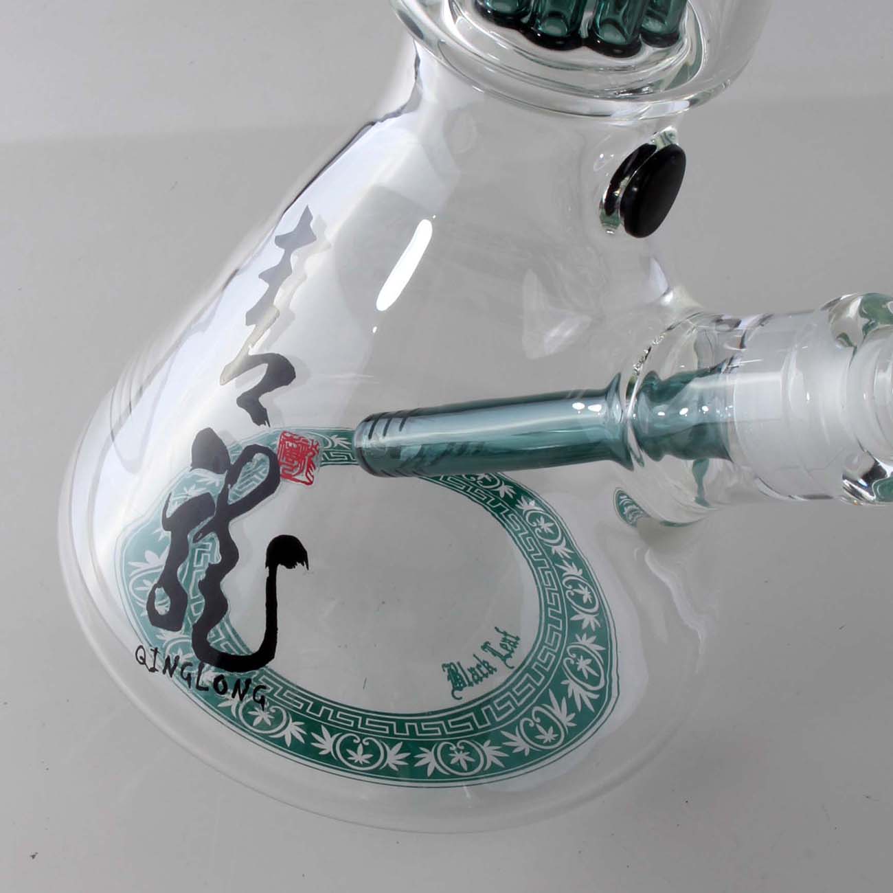 Black Leaf Beaker Bong 10-Arm Tree Perco QINGLONG