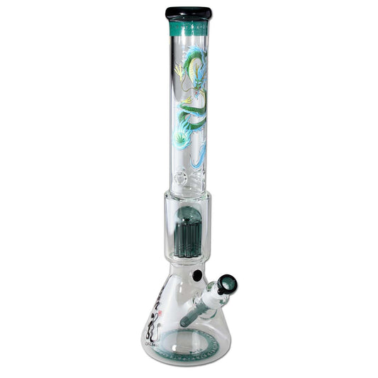 Black Leaf Beaker Bong 10-Arm Tree Perco QINGLONG