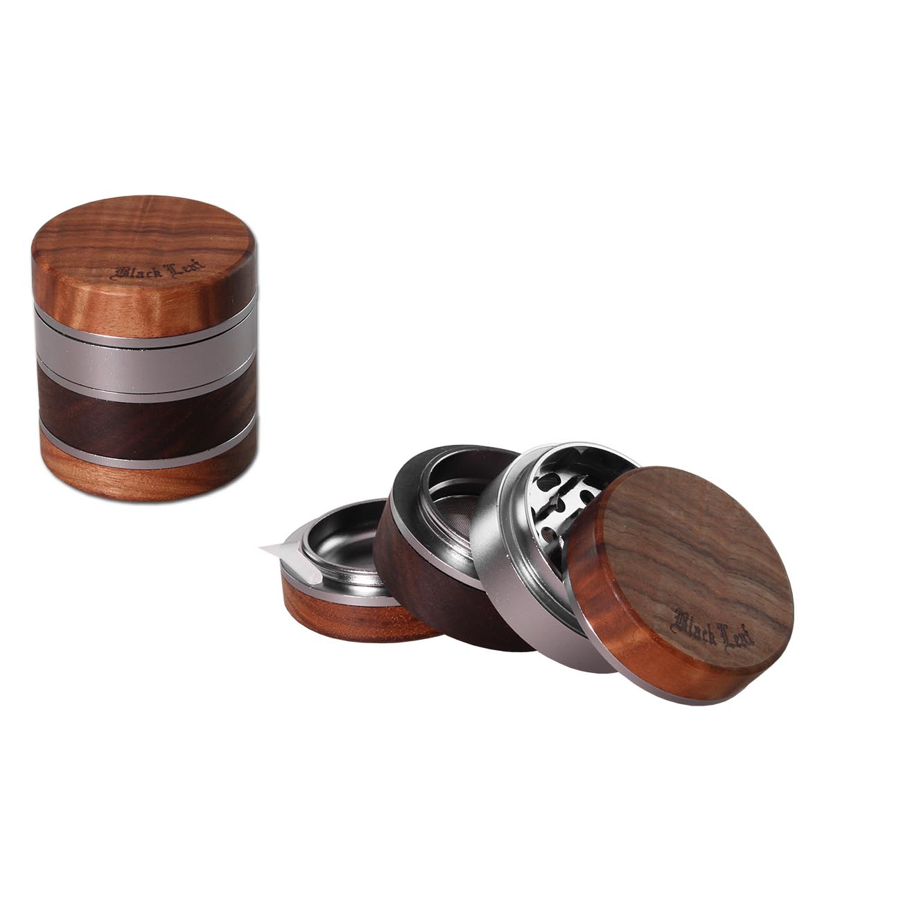 Black Leaf Aluminium/Wood Grinder 4-part BIG