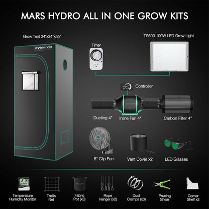 Mars Hydro TS 600 Complete Grow Tent Kit With Speed Controller