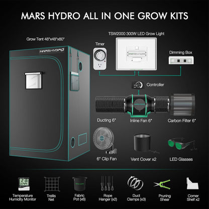 Mars Hydro TSW2000 Complete Grow Tent Kit With Speed Controller