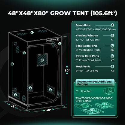 Mars Hydro 120x120x200cm Indoor Grow Tent